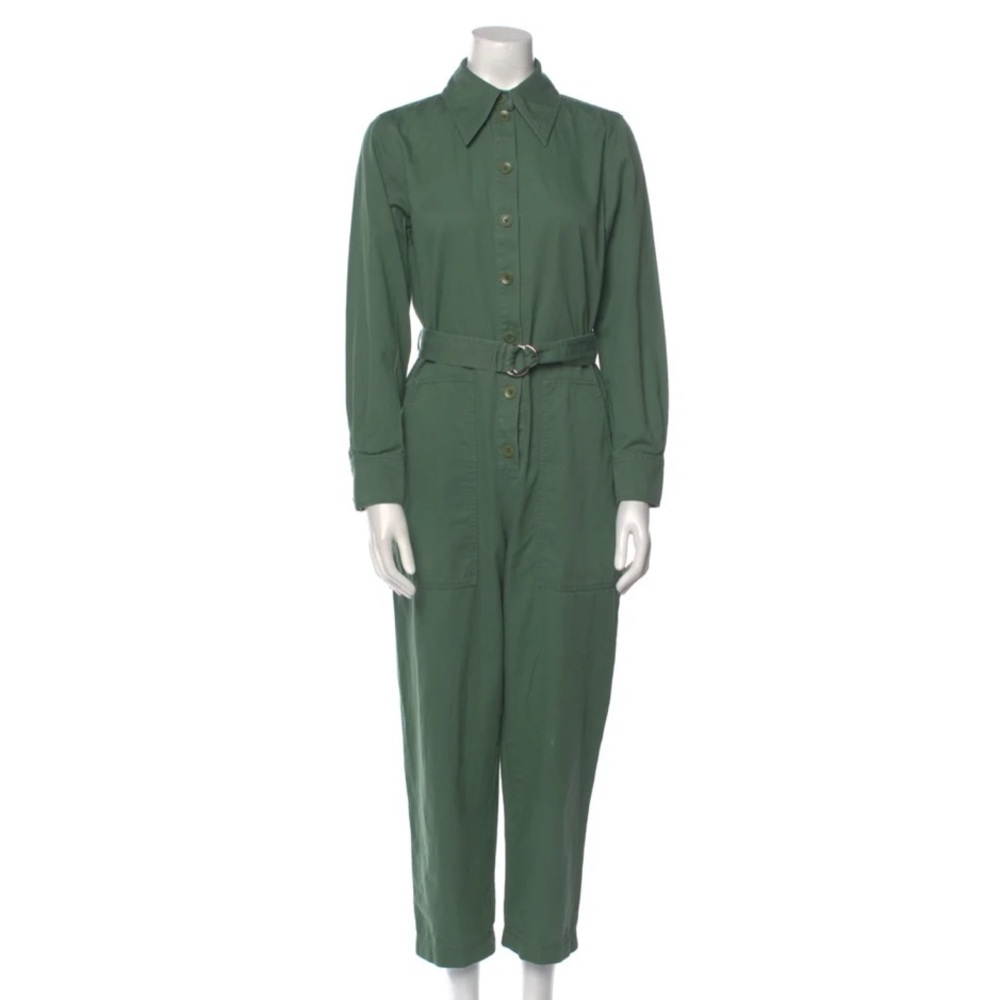 Tibi Green Button-Up Jumpsuit